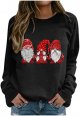 Women Christmas Print Casual Sweatshirt Round Neck Long Sleeve Raglan Sweatshirt Top College Sweatshirts Ladies